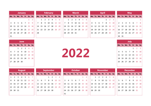 2022年日历 模板E型